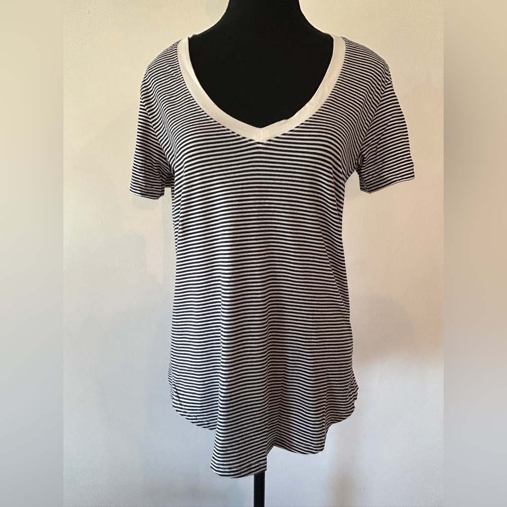 Babaton Black and White Striped Tee